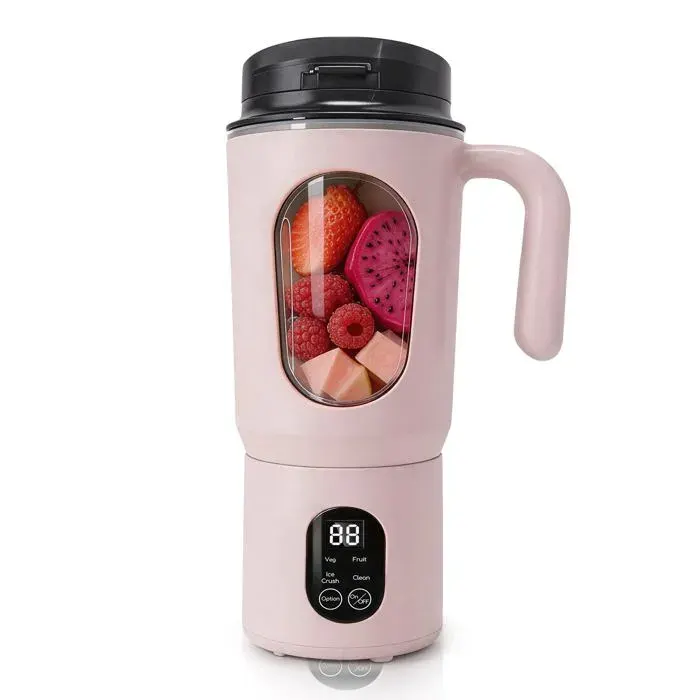 Mixeur à smoothie portable - SONGHUI - Gobelet 580 ml - 50 W - 12 lames inox - Rechargeable USB‑C - Rose