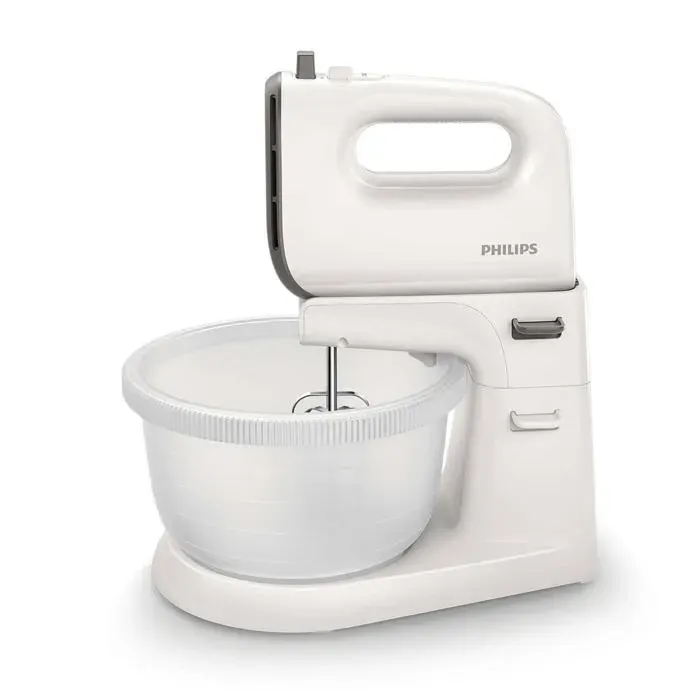 mixeur blanc - Philips - 450 W - 5 vitesses + mode Turbo - Commande mécanique - Récipient en plastique — coloris Blanche