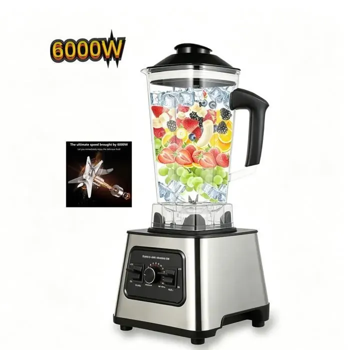 Mixeur blender 2 en 1 Mixeur à grande vitesse Mixeur professionnel construction en acier inoxydable mixeur broyeur à glace 2 en 1