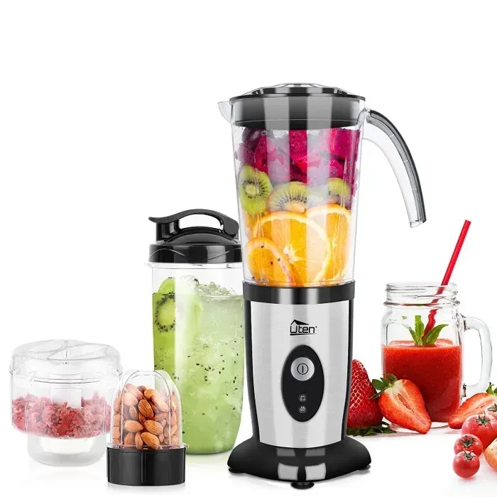 Mixeur Blender électrique - Uten - Noir - 220 Watts - 1.25L - Milk-Shake Jus de Fruits et Légumes