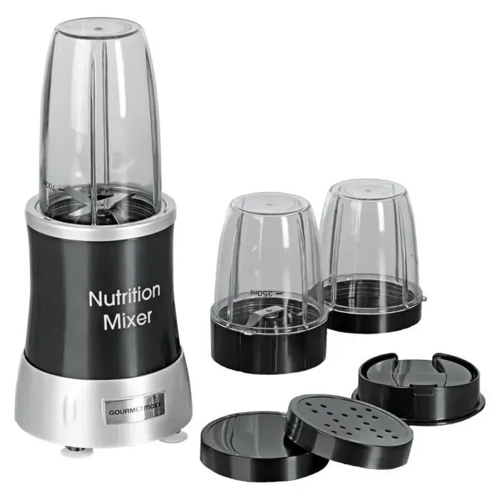 Mixeur / blender - GOURMETmaxx - Nutrition Mixer Deluxe en acier noir - Smoothie - Inoxydable
