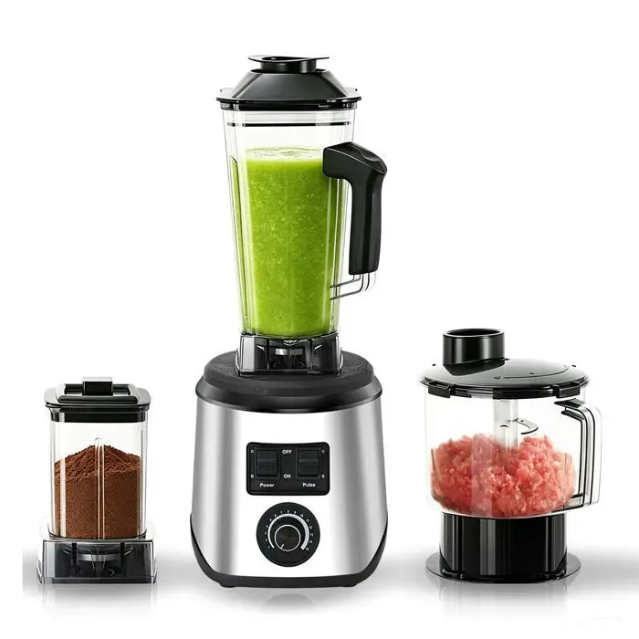 Mixeur blender Mixeur à grande vitesse 3 en 1 maison presse-agrumes en acier inoxydable sans BPA robuste et durable