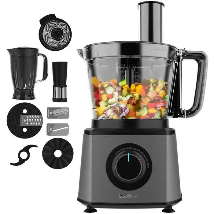 Mixeur - CECOTEC - Moulinette Paprika - 2000 W - 2 vitesses + Pulse - Gris foncé
