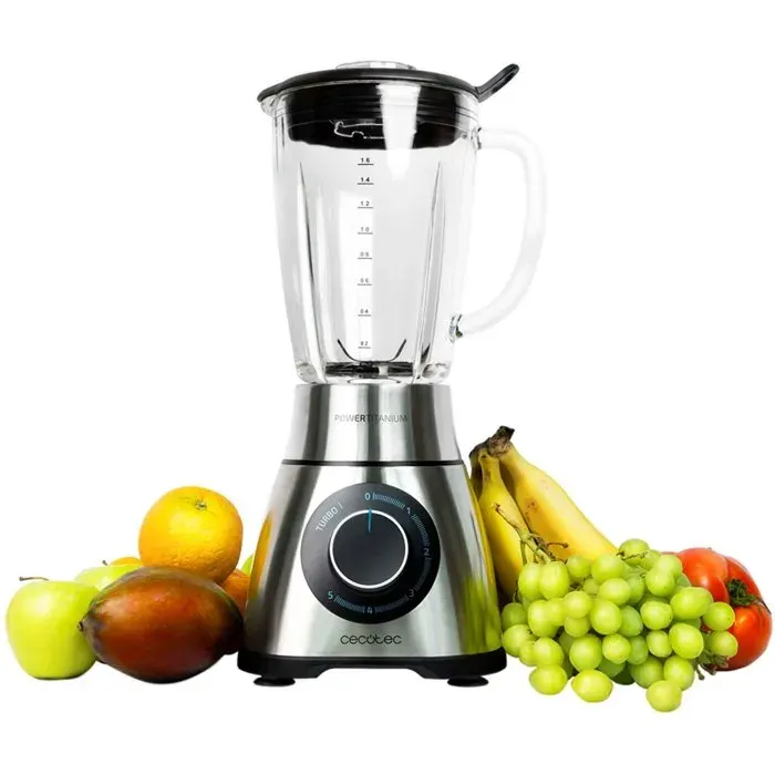 Mixeur - CECOTEC - Power Black Titanium PefectiMix - 2000 W - 18 L - Bol en verre - Inox / Noir
