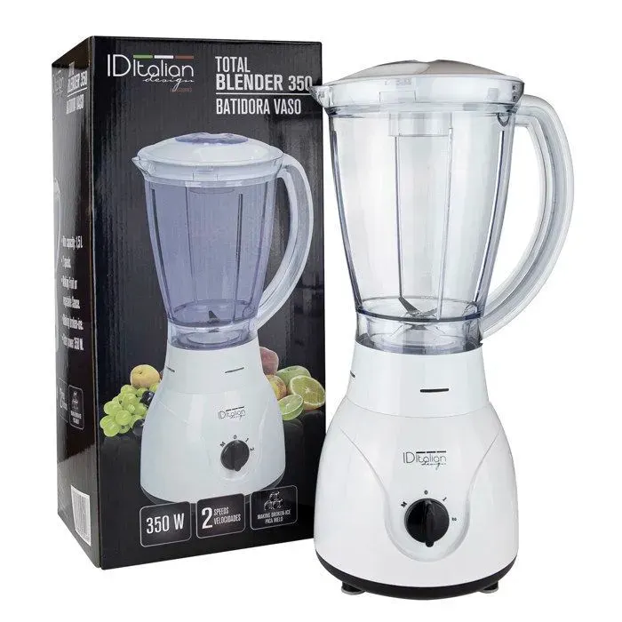 Mixeur Électrique Multifonction Italian Design – Bol en Verre 15 L – 3 Vitesses – 350 W – Smoothies & Glace Pilée