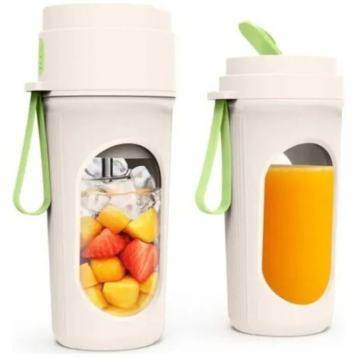 Mixeur électrique portable 450 ml avec tasses et 12 lames puissantes pour cuisine salle de sport et bureau (vert)