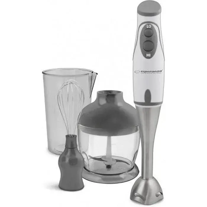 Mixeur - ESPERANZA - EKM003E - Blanc et Gris - Idéal pour aliments et sauces - Gain de temps en cuisine