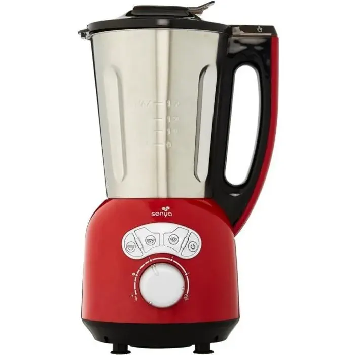 Mixeur et cuiseur SENYA - Cook & Ice V3 - 1400W - Inox et rouge - Soup Maker