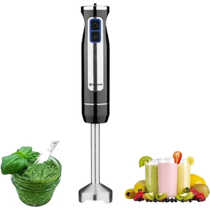 Mixeur plongeant 800 Watt Mixeur Plongeur en Acier Inoxydable 8 Vitesses réglablepuor SacuesBébésPuréeSoupeSmoothies