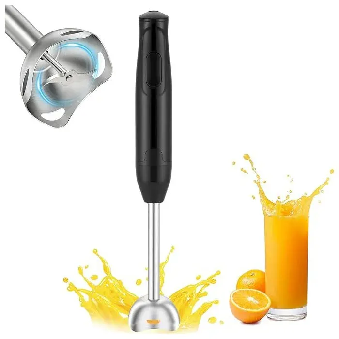 Mixeur Plongeant Électrique 400W à Main Acier Inox Pied Mélangeur Amovible Batteur Cuisine pour Bébé Soupe Sauce Purée