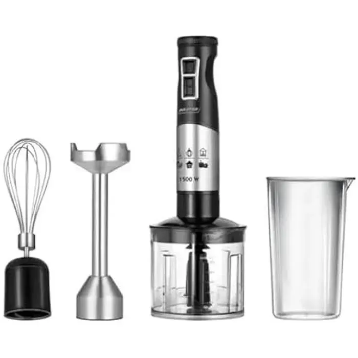 Mixeur plongeant en acier inoxydable avec récipient - MPM - 1500 W - 700 ml - Noir