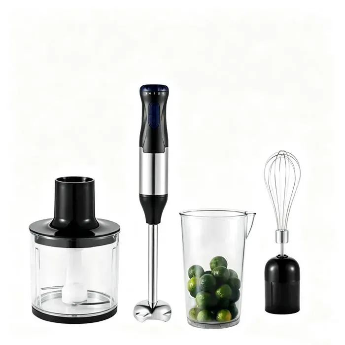 Mixeur Plongeant Mixeur Plongeant Multifonction 4 en 1 Mixeur Plongeant avec Fouet Hachoir et Doseur Acier inox 304 220V 1000W