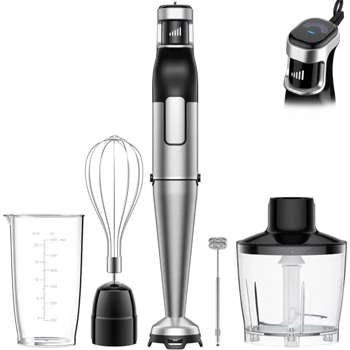 Mixeur plongeant multifonction - VETOBIOL - 1100W - Vitesse variable Smart-Speed - Lames inox - Protection anti-rayures