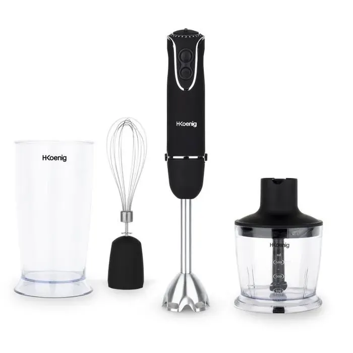 Mixeur plongeant Noir 850W Turbo 5 vitesses H.Koenig