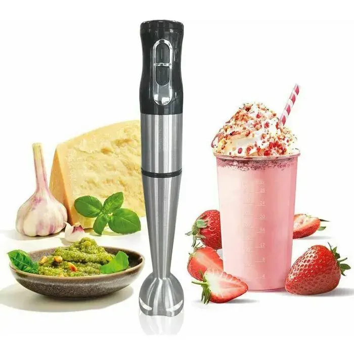 Mixeur Plongeant professionnel Batteur Electrique Hachoir anti-éclaboussures acier inoxydable Blender 700W1000 tr/min Robot Mixeur