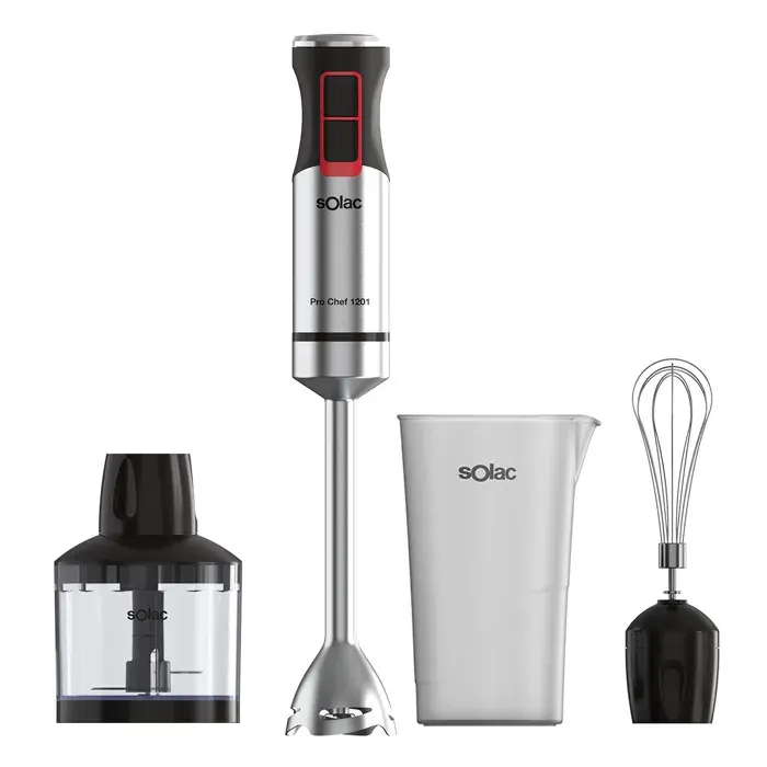 Mixeur plongeant - SOLAC - 1200 W - 21 vitesses - 4 lames inox - Turbo