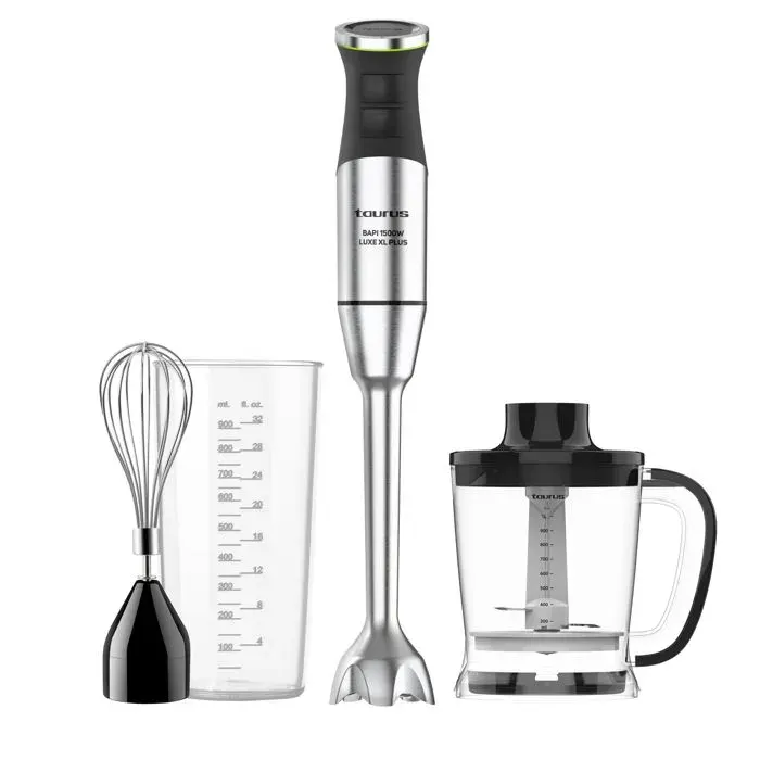 Mixeur plongeant - TAURUS - Bapi 1500 Luxe XL Plus - 1500 W - Tige 245 cm - Verre 900 ml & hachoir 1 L
