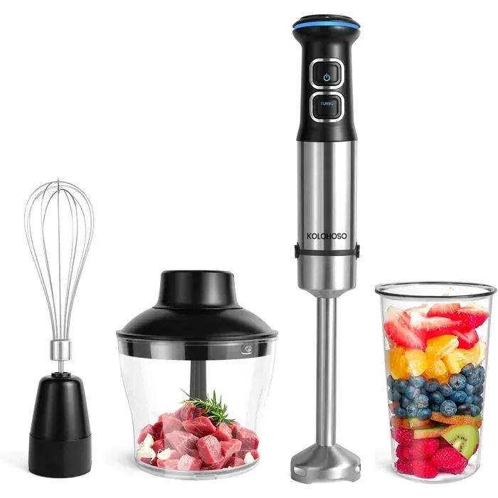 Mixeur plongeant - TWINBIRD - 1500W 4-en-1 - 21 vitesses - Hachoir 600ml - Doseur 800ml