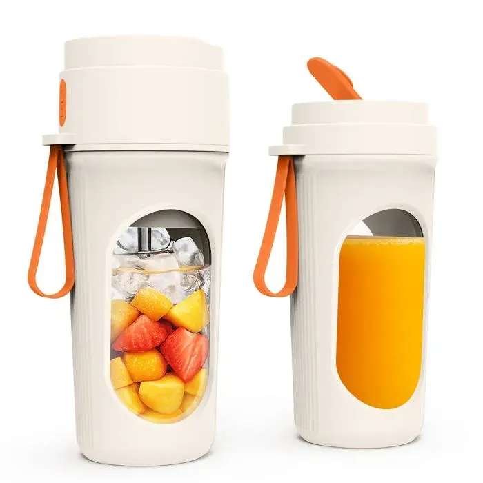 Mixeur Portable 450ML 21000 tr/min 12 Lames 2 Tasses Incluses Pour Smoothie et Cuisine - Orange