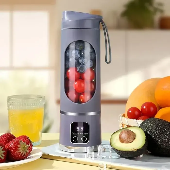 Mixeur Portable 450ml Rechargeable USB Blender Multifonction Smoothies Jus Moteur Puissant Violet