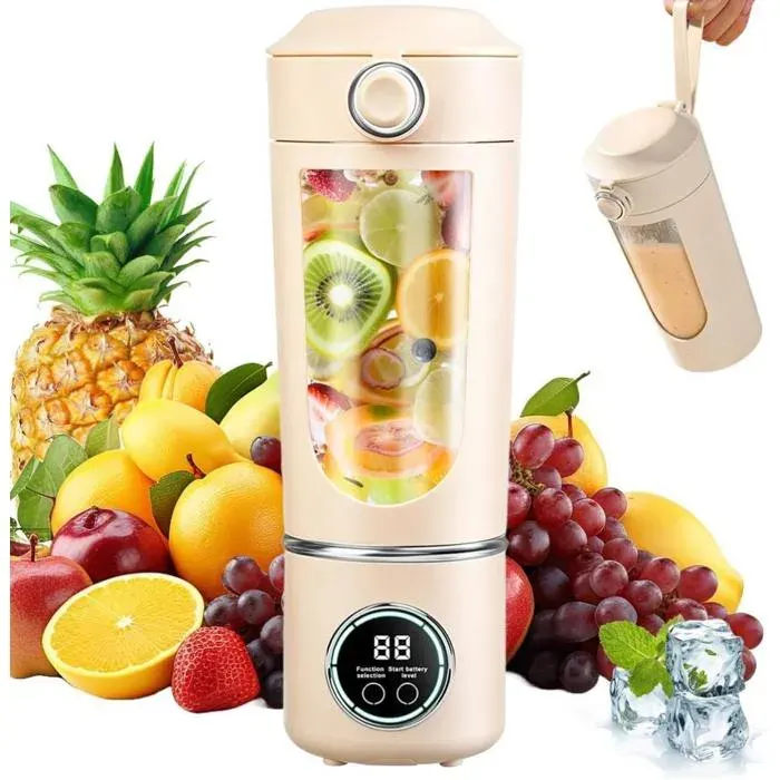 Mixeur Portable 700 ml Mini Blender Mini Mixeur Smoothie avec 12 lames en Acier Inoxydable Mini Mixeur sur pied Blender