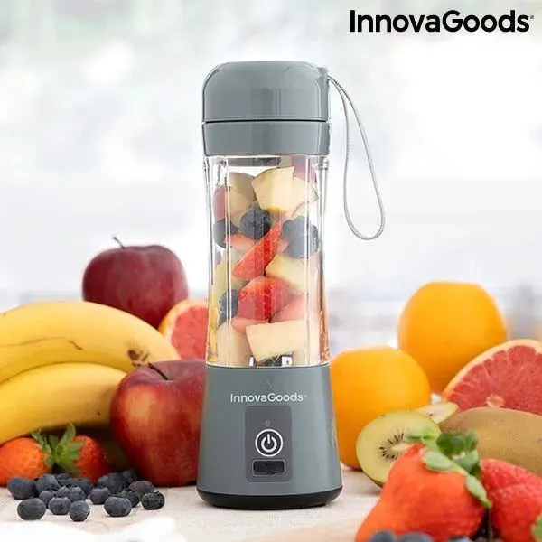 Mixeur Portable - InnovaGoods - Mini Blender Smoothie - 600W - Gris - 490g
