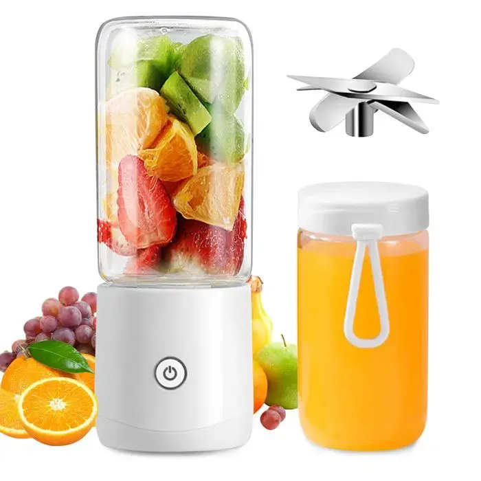 Mixeur Portable Mini Blender avec 8 Lames USB Rechargeable Mélangeur 380ml Fruit Mixer Juicer Personnel Portable Blender Cup