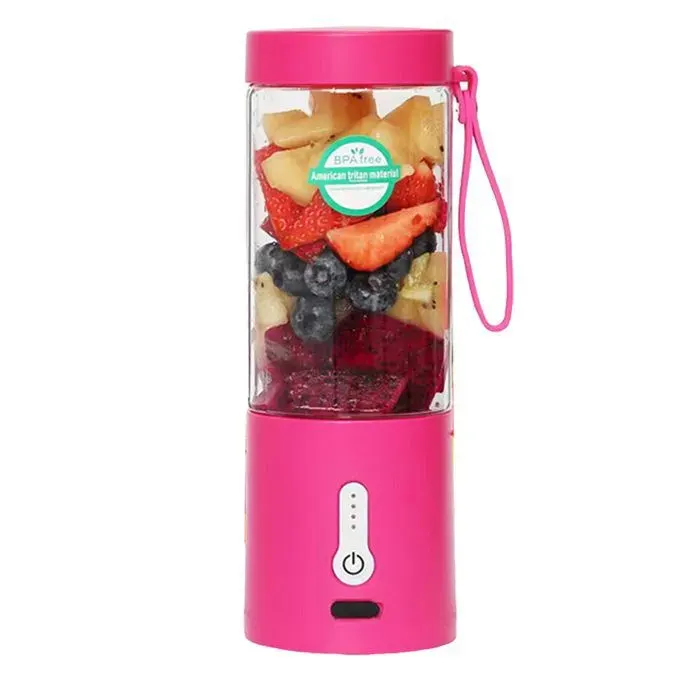 Mixeur Portable Mixeur électrique USB Mini Mélangeur Portable pour Shakes et Smoothies jus 530 ml Idéales pour Mélanger Rose