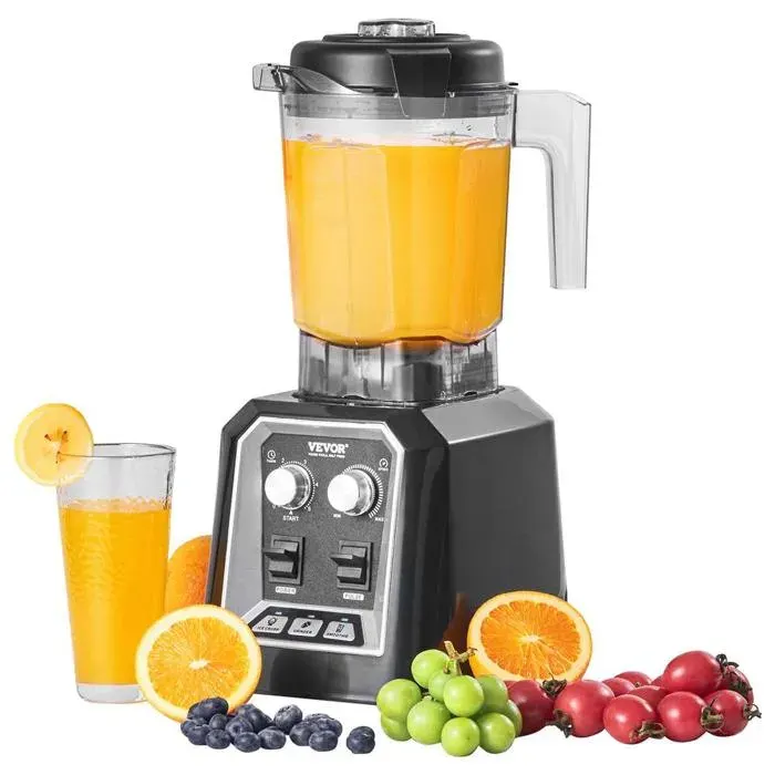 Mixeur Professionnel de Comptoir Blender Électrique avec Bol en Verre de 2 L Mélangeur 3 Fonctions en Acier Inoxydable pour Boiss