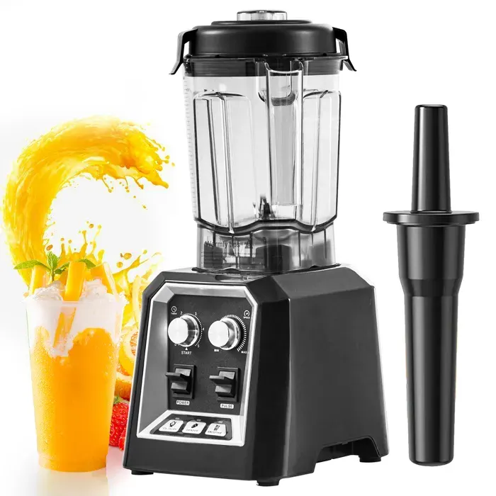 Mixeur Professionnel - DUOKU - HS-210D - Bocal en Verre 2L - Acier Inoxydable - 2200W — coloris Noire