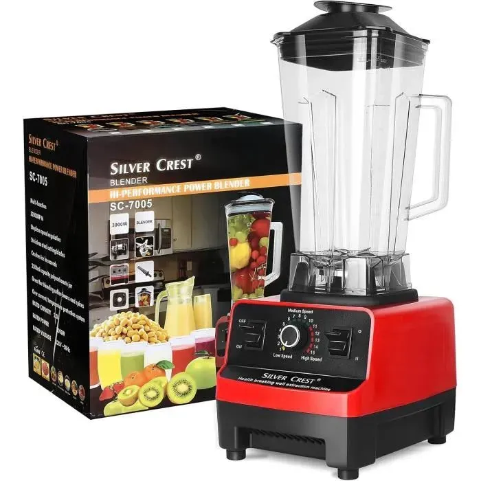 Mixeur professionnel - PRUMYA - 2000W - 2 Litres - Lames en acier inoxydable - Sans BPA