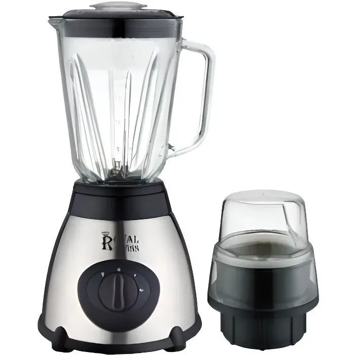 Mixeur - ROYAL SWISS - Blender en verre et inox - 1000 Watt - 15 Litres - 2 en 1