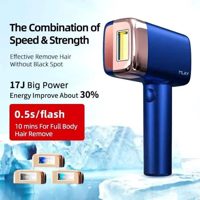MLAY T14 Épilateur Lumière Pulsée refroidissement par glace épilateur Laser permanente ipl 500000 flashs 3IN1 corps épilation à domi