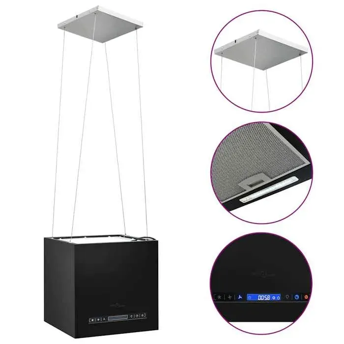 &Mode Hotte Aspirante Cuisine - Hotte suspendue à LCD tactile 37 cm Acier enduit de poudre Sale919875