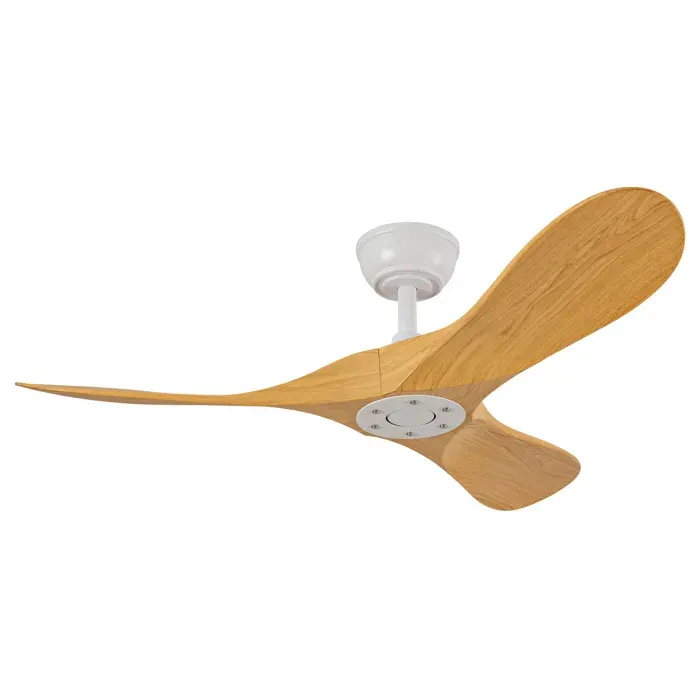 Modenuit Ventilateur de Plafond 107 cm 6 Vitesses avec Télécommande et Moteur CC Réversible Blanc et Naturelle
