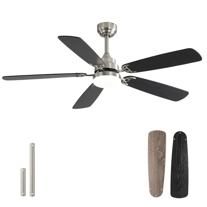 Modenuit Ventilateur de plafond 132 cm avec LED 18W 3 températures dimmable moteur DC réversible