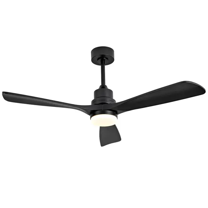 Modenuit ventilateur de plafond 132 cm noir à 3 pales en bois LED dimmable télécommande 6 vitesses