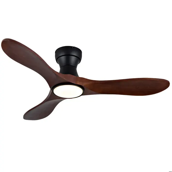 Modenuit Ventilateur de plafond 42 pouces avec LED télécommande 3 pales en bois noir et noyer foncé
