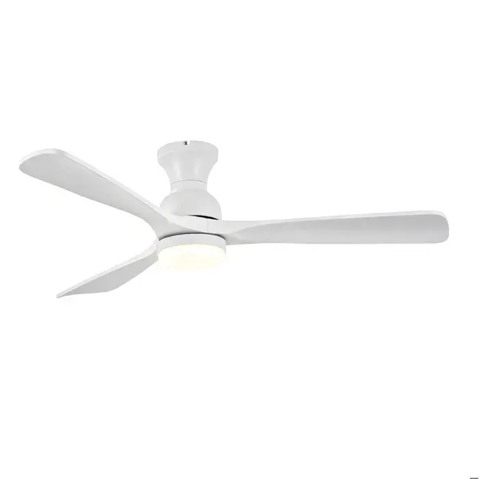 Modenuit ventilateur de plafond 52 pouces avec LED télécommande 3 pales en bois blanc réversible