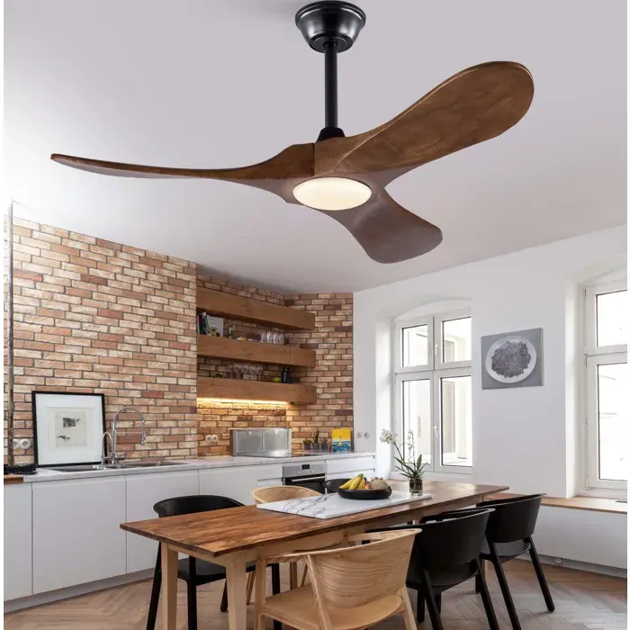 Modenuit Ventilateur de plafond avec lumière 42 pouces 3 pales en bois LED 3CCT télécommande noir