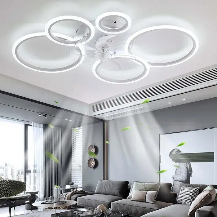 Moderne Ventilateur de plafond avec éclairage avec télécommande LED 72W Dimmable Plafonnier du ventilateur Lampe pour Salon Chamb