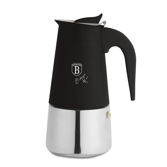 Moka pot induction 6 tasses Collection Noir Mat - BERLINGERHAUS