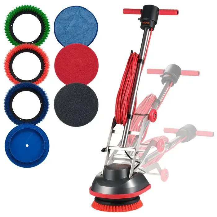 Monobrosse-VEVOR-Nettoyeur de Sol à Brosse Rotative pour Carrelage Parquet Moquettes Laveuse Électrique 2 Roulettes
