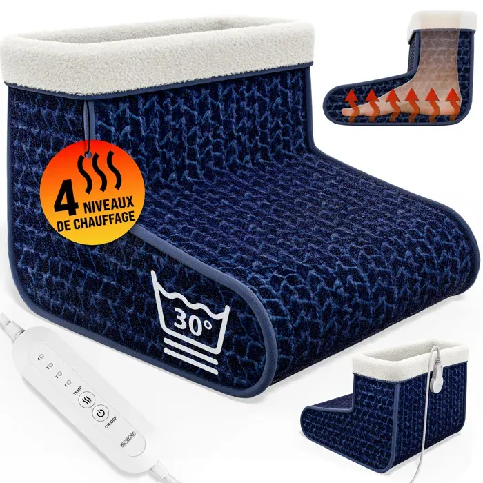 MONZANA® Chauffage DAppoint Bleu - 100 W 4 Niveaux De Température Éteinte Automatique Lavable À 30° Télécommande Câble 2 m