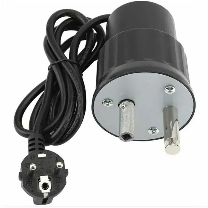 Moteur tourne-broche électrique - Virex® - Aluminium - Charge maximale 24kg - Idéal pour barbecue extérieur - Prise EU