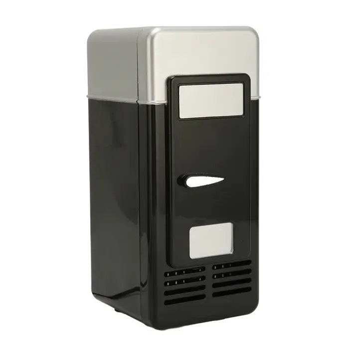 Mothinessto Réfrigérateur USB Réfrigérateur isolé USB petit refroidisseur Portable à faible informatique peripherique Noire