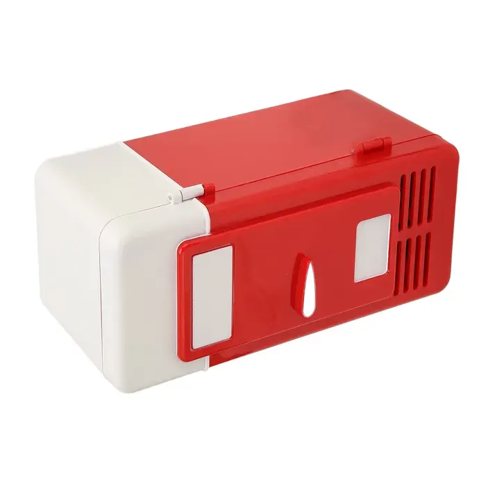 Mothinessto Réfrigérateur USB Réfrigérateur isolé USB petit refroidisseur Portable à faible informatique peripherique Noire Rouge