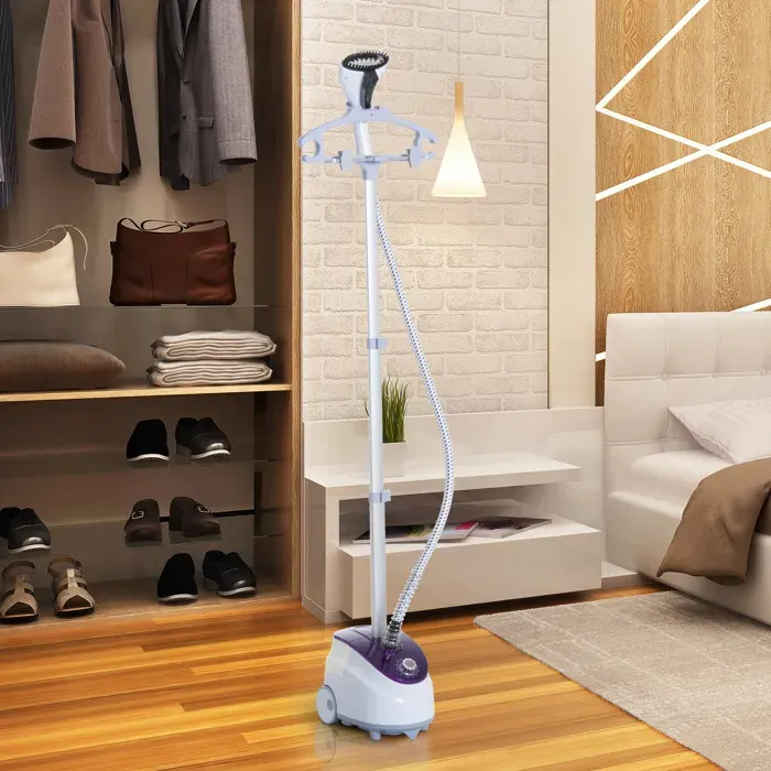 MOTHINESSTO407-Défroisseur vapeur vertical défroisseur à vêtements 18 L 1800 W débit vapeur 30g/min tige telescopique blanc violet