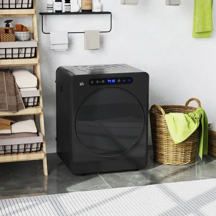 MOTHINESSTO4259-Sèche linge à évacuation sèche-linge électrique 1000 W 3 Kg 6 modes de séchage minuterie acier inoxydable noir