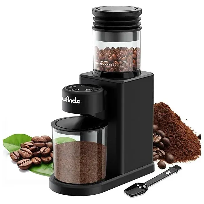 Moulin à Café à Cône Électrique Wancle Édition Tactile à Meules Coniques - 25 Niveaux de Mouture Minuterie de Précision
